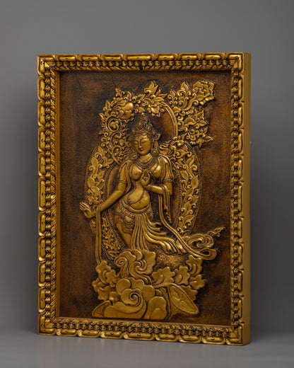 Traditional White Tara Thangka | Clay Art Work