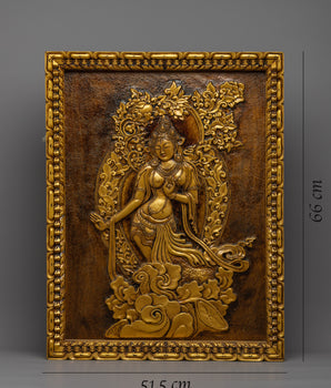 Traditional White Tara Thangka | Clay Art Work