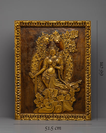 Traditional White Tara Thangka | Clay Art Work