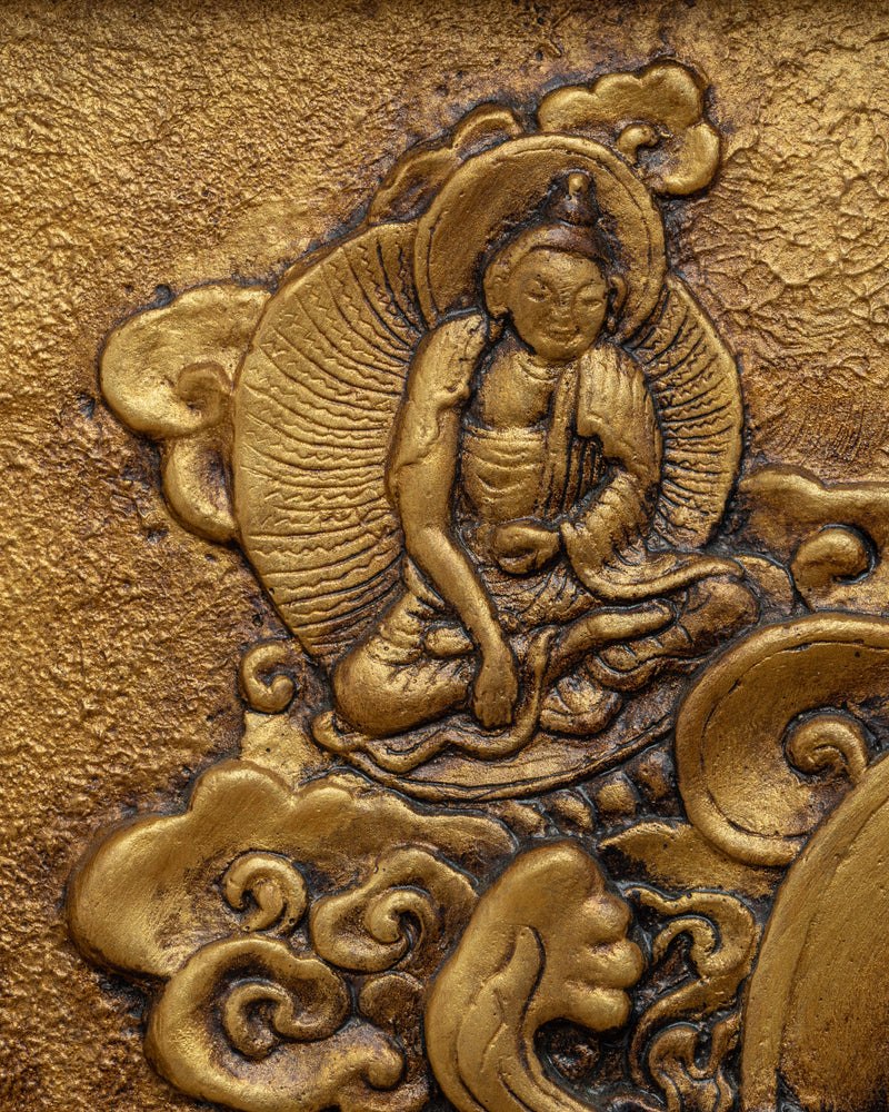 Chakrasamvara Wooden Thangka | Tibetan Relief Art