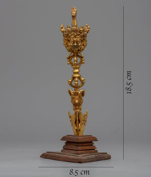 Tibetan Vajra Dorje Phurba | 24k Gold plating Ritual Dagger