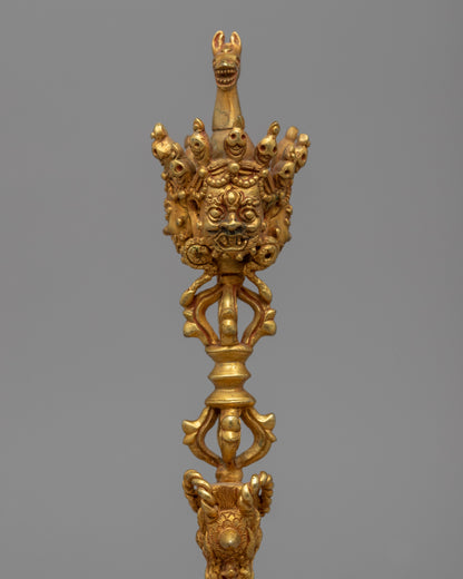 Tibetan Vajra Dorje Phurba | 24k Gold plating Ritual Dagger