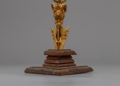 Tibetan Vajra Dorje Phurba | 24k Gold plating Ritual Dagger