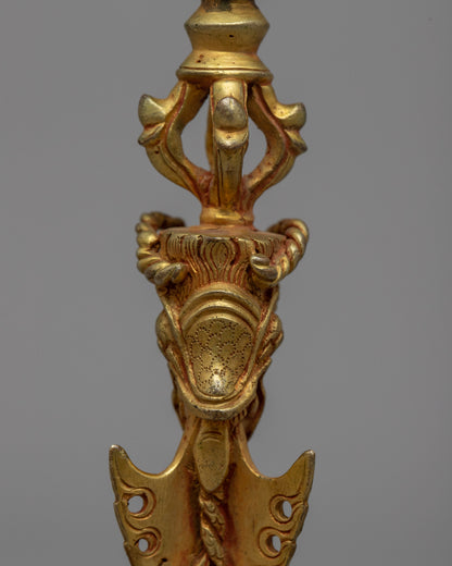 Buddhist Ritual Dagger | 24k Gold plated Phurba