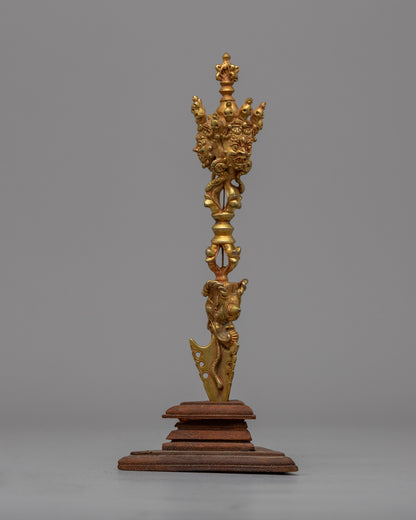 Buddhist Ritual Dagger | 24k Gold plated Phurba