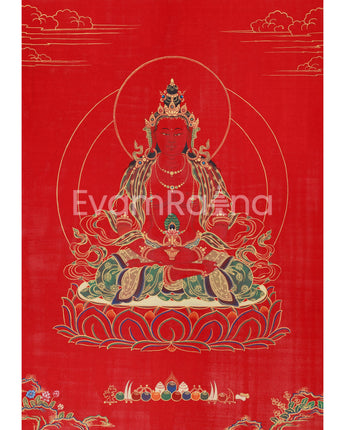 Red Amitayus Thangka Giclee Canvas 