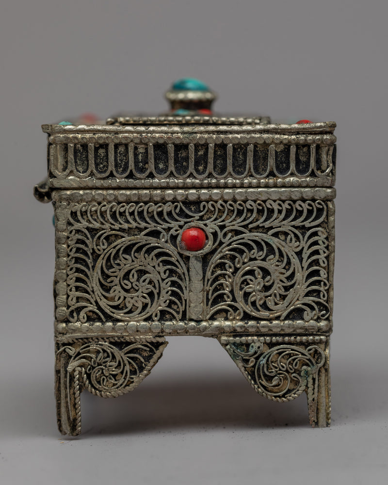 Buddhist Gift Box Treasure Chest | Mini Copper Treasure Box