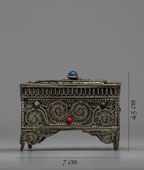 Buddhist Gift Box Treasure Chest | Mini Copper Treasure Box