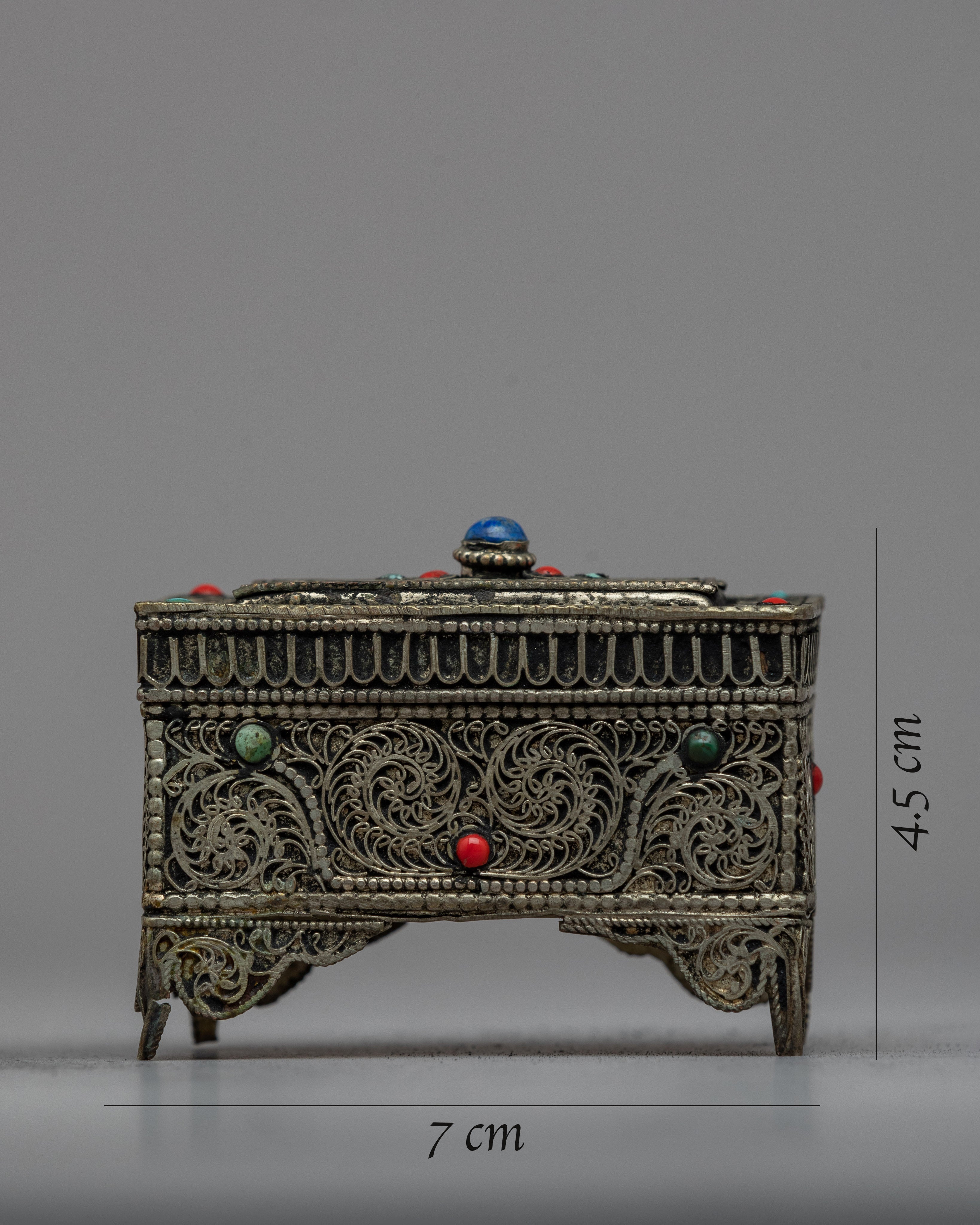 Buddhist Gift Box Treasure Chest | Mini Copper Treasure Box