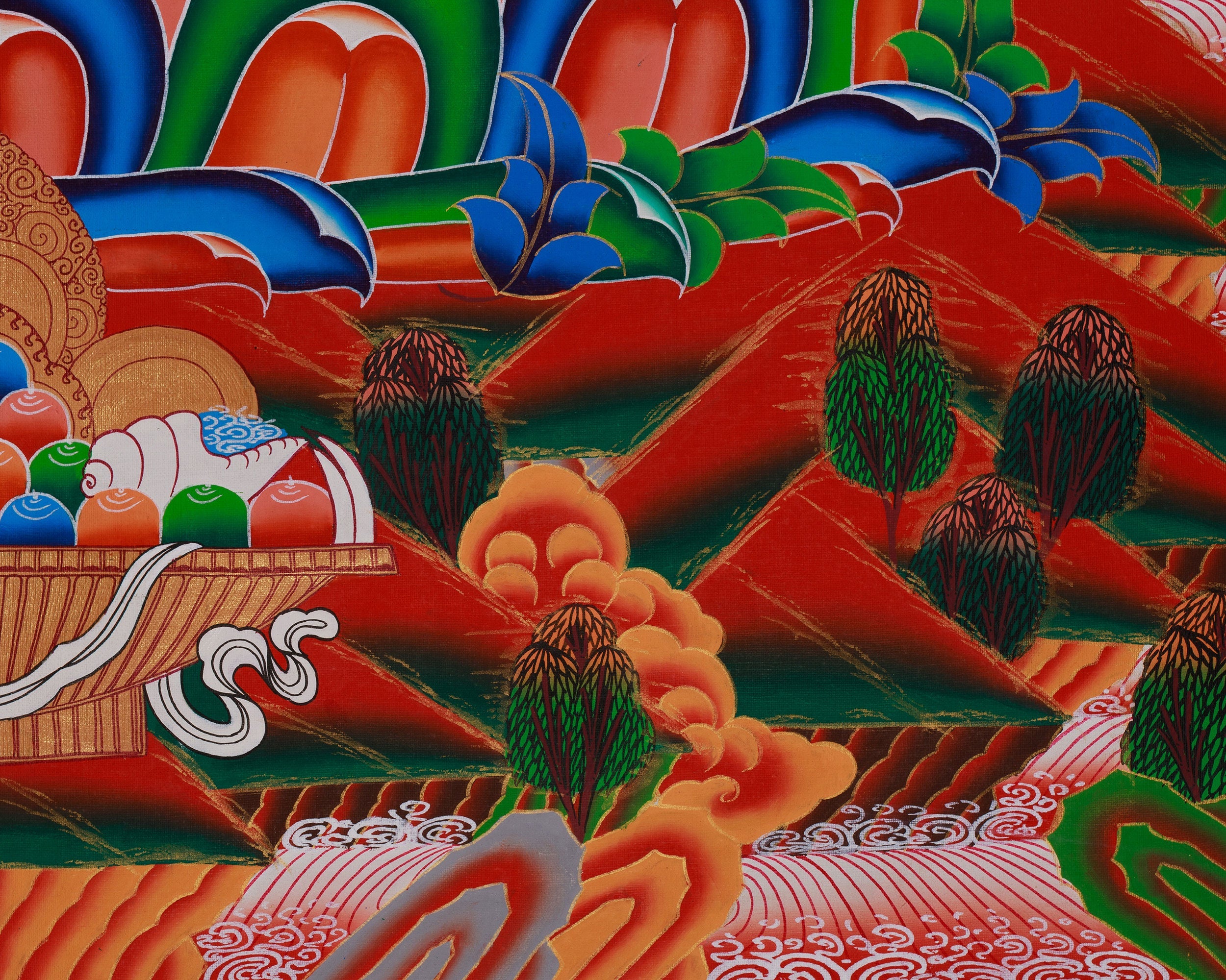 Traditional Manjushri Thangka | Radiant Symbol of Enlightened Wisdom