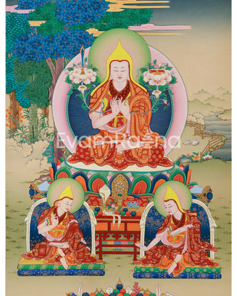 Tsongkhapa Canvas Print with Disciples 