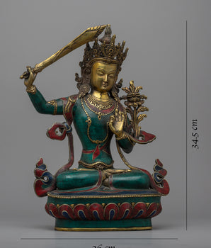 Manjushri Buddha Statue | Hand-Carved Bodhisattva Statue