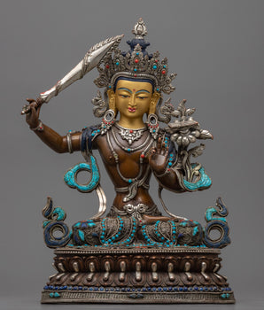 manjushri-sculpture with gemstones