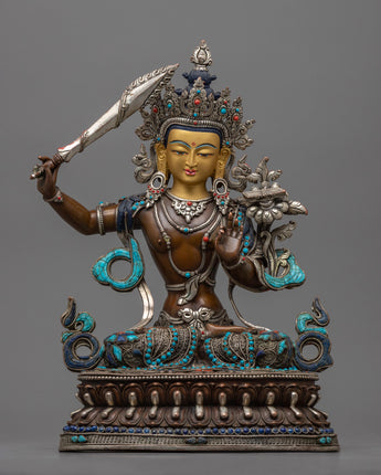 manjushri-sculpture with gemstones