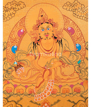 Dzambhala, The Deity of Abundance | Buddhist Wealth Deity Thangka