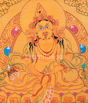 Dzambhala, The Deity of Abundance | Buddhist Wealth Deity Thangka