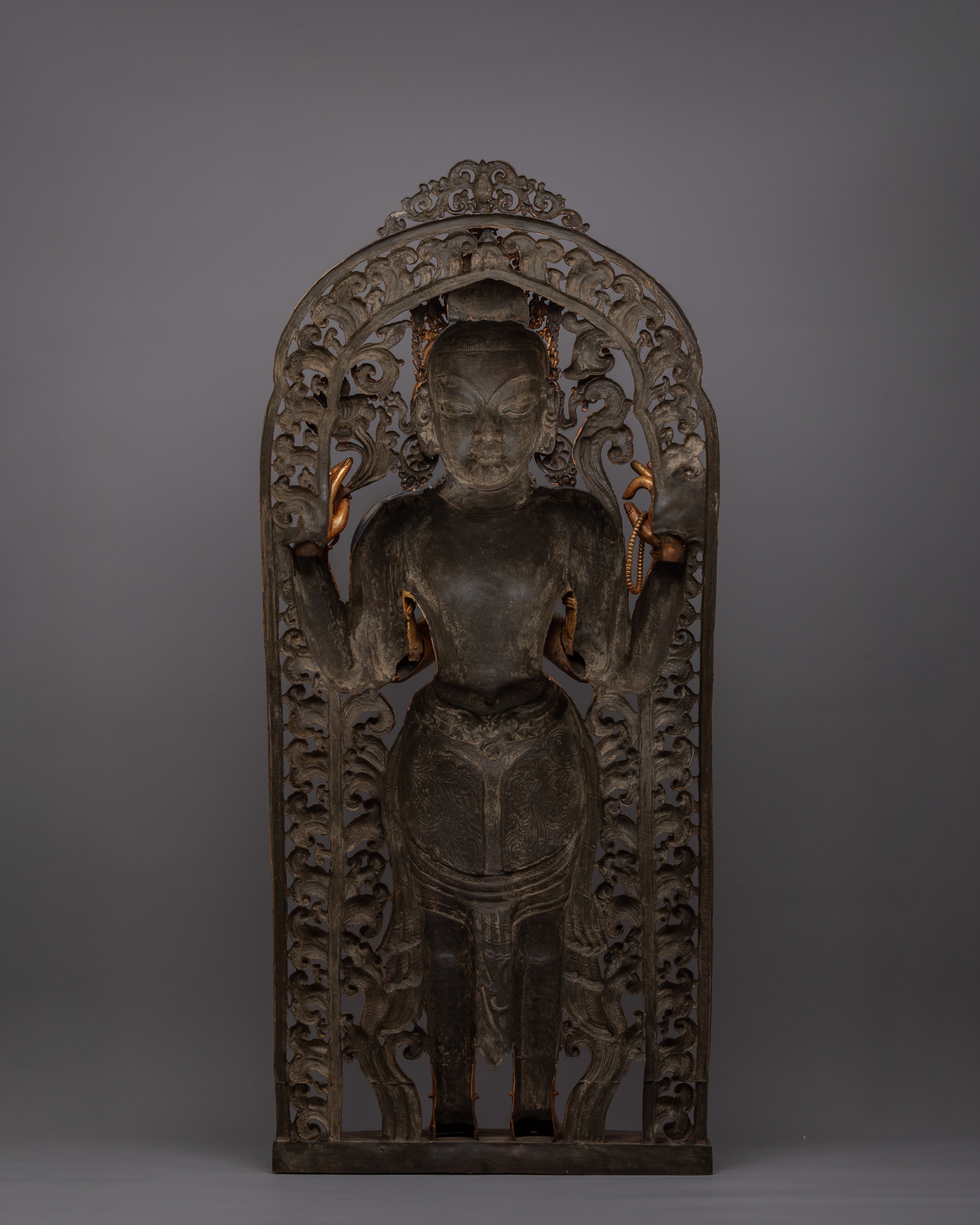 Standing 4 Arm Chenrezig Statue | Gold Plated Traditional Buddhist Statue