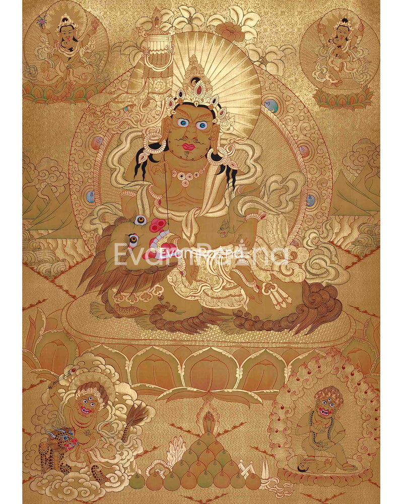 Full Gold Namtose Thangka with Dzambala