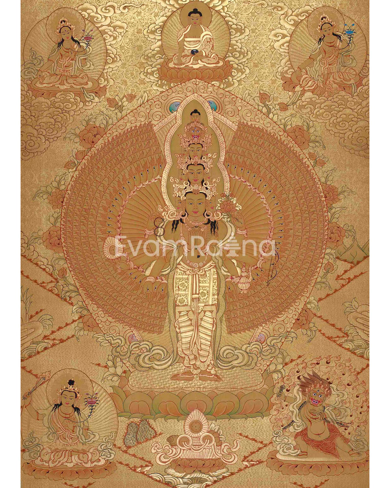 Golden Avalokiteshvara Thangka