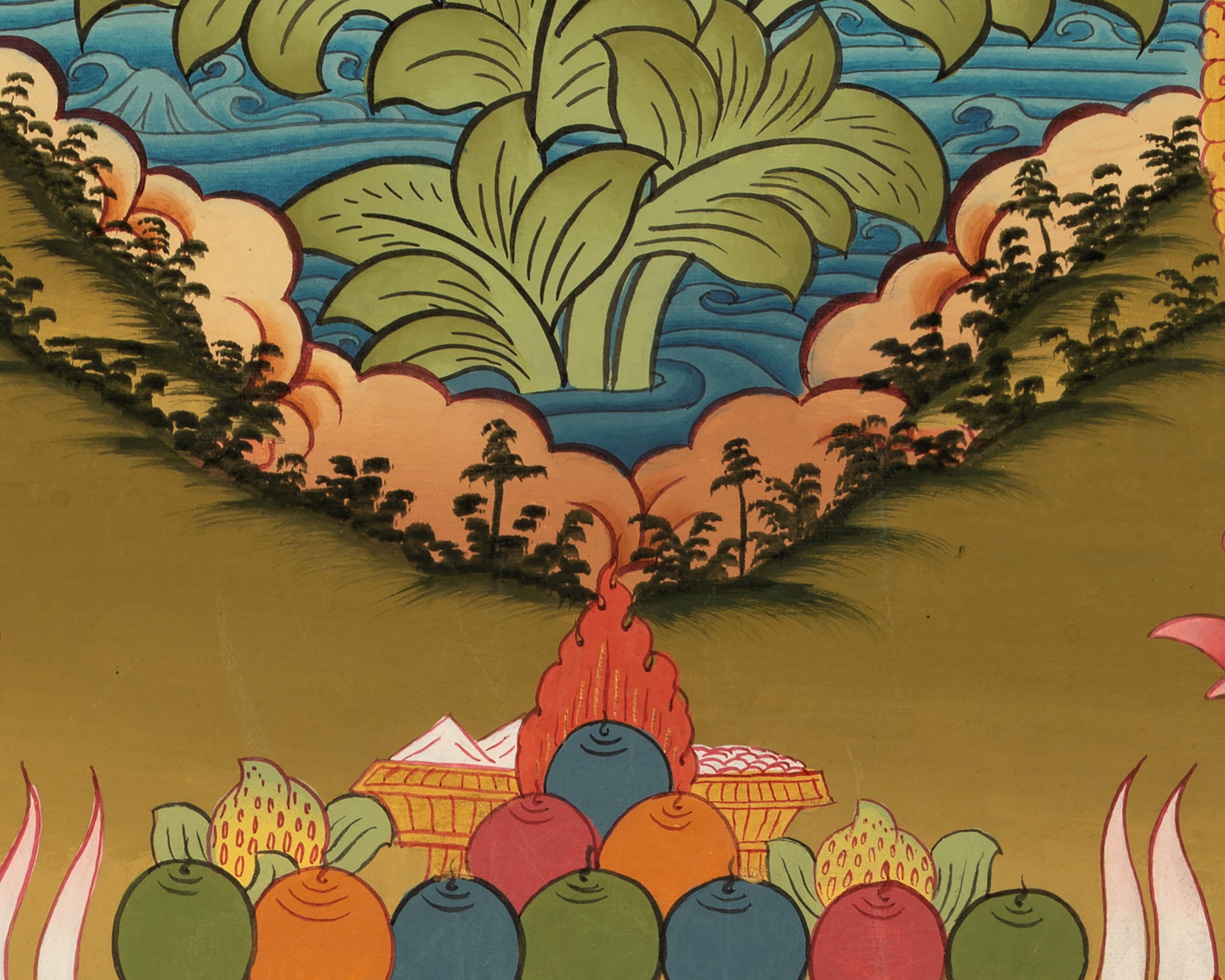 Hand-Painted White Tara Thangka | Buddhist Female Bodhisattva Art