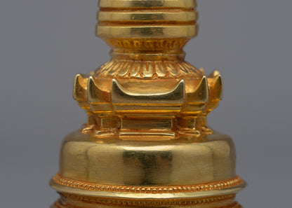 Kadampa Meditation Stupa | 24k Gold plated Himalayan Art