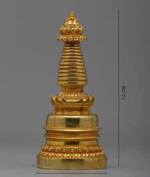 Kadampa Meditation Stupa | 24k Gold plated Himalayan Art