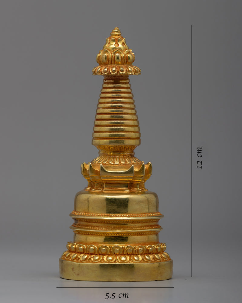 Kadampa Meditation Stupa | 24k Gold plated Himalayan Art