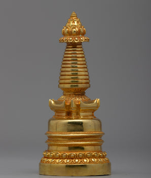 Kadampa Meditation Stupa | 24k Gold plated Himalayan Art