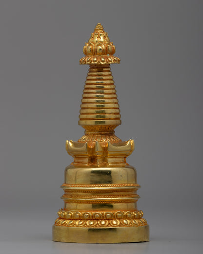 Kadampa Meditation Stupa | 24k Gold plated Himalayan Art