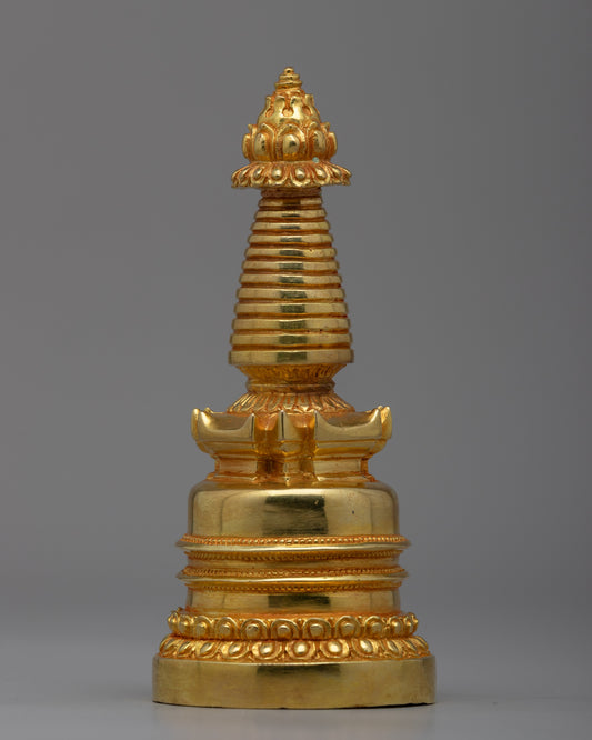 Kadampa Meditation Stupa | 24k Gold plated Himalayan Art