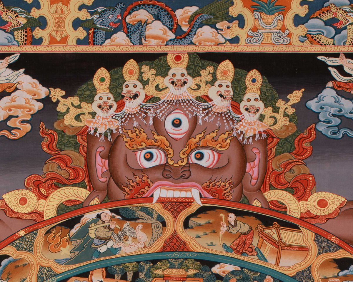 Hand-painted Wheel of Life Thangka | Thangka Painting