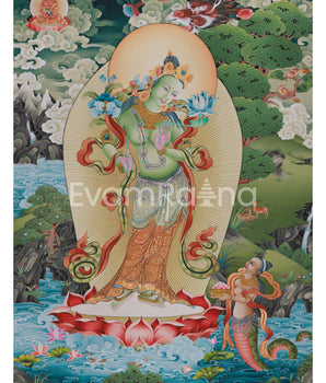 Standing Goddess Green Tara Canvas Print |