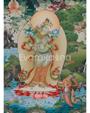 Standing Goddess Green Tara Canvas Print |