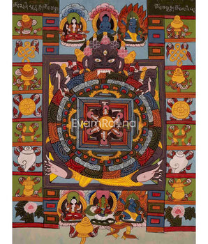 30+ Years Old Wheel Of Life Thangka 