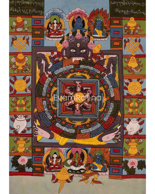 30+ Years Old Wheel Of Life Thangka 