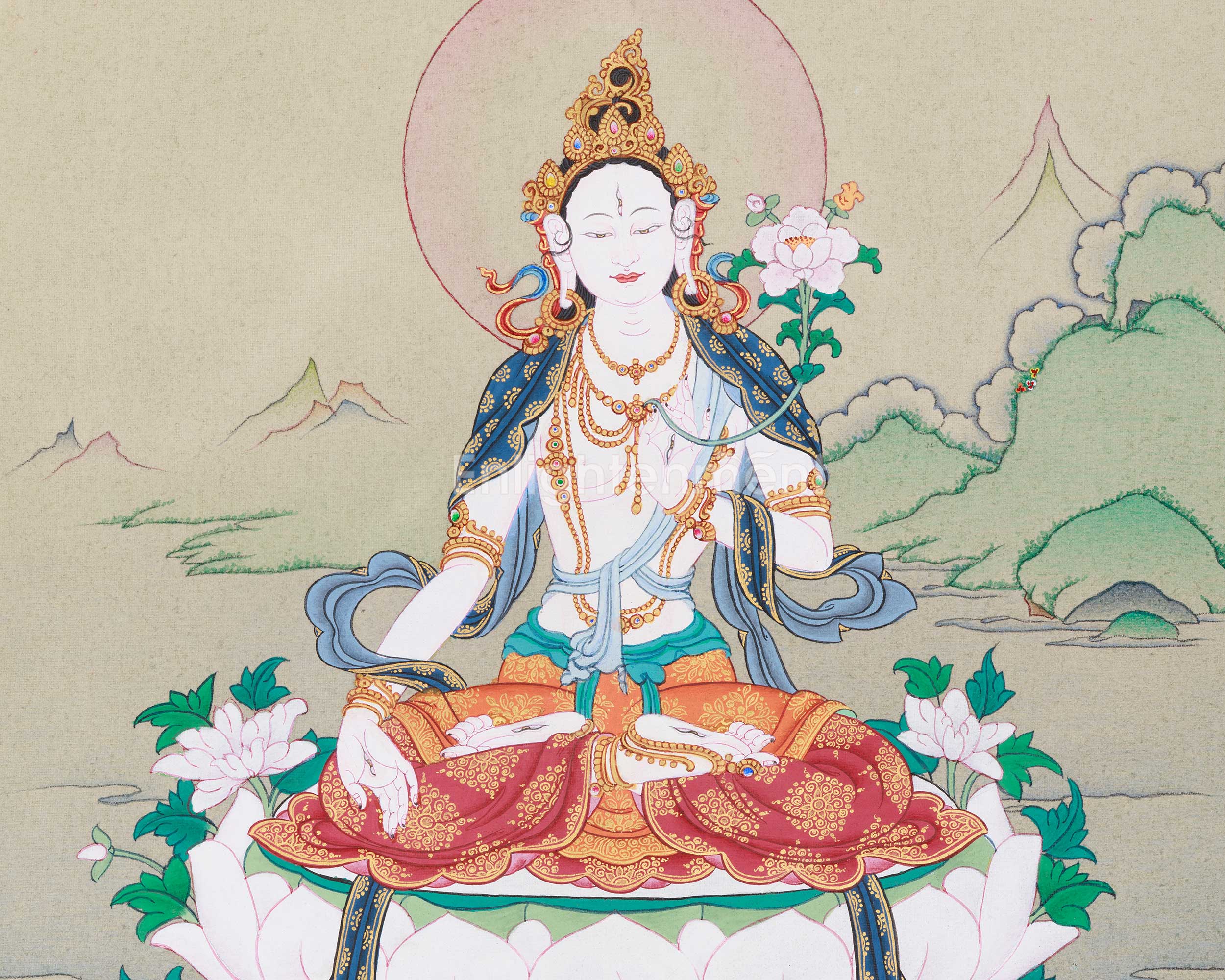 White Tara, Healing Buddhist Goddess | Seven-Eyed Female Buddha