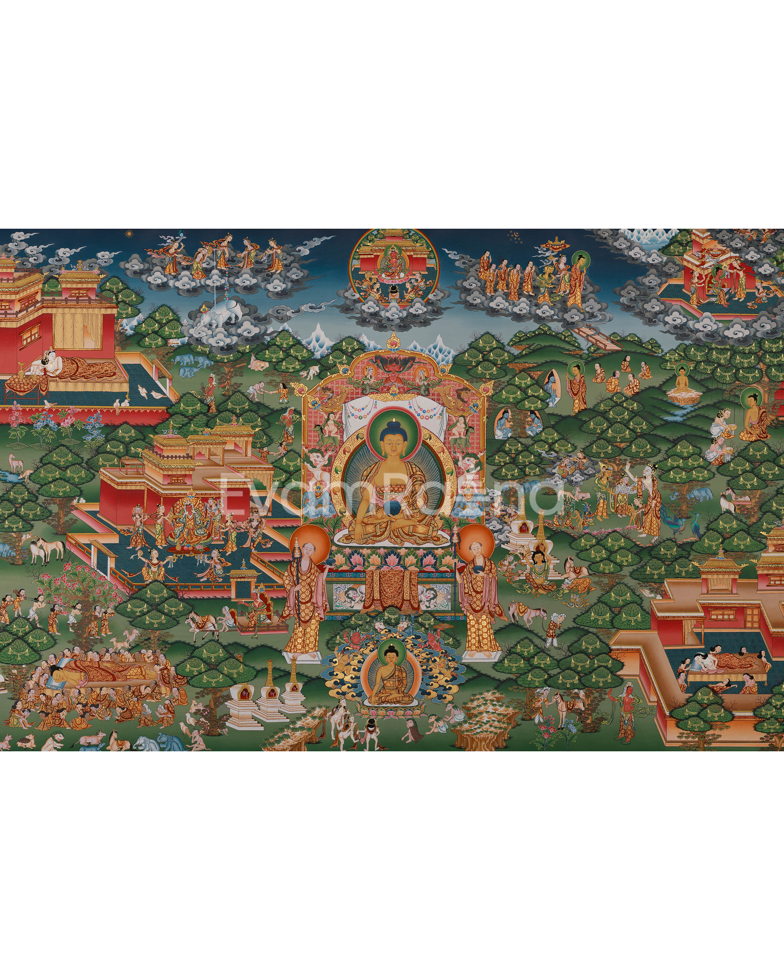 Buddha Life Story Canvas Print | Buddha's Journey to Enlightenment