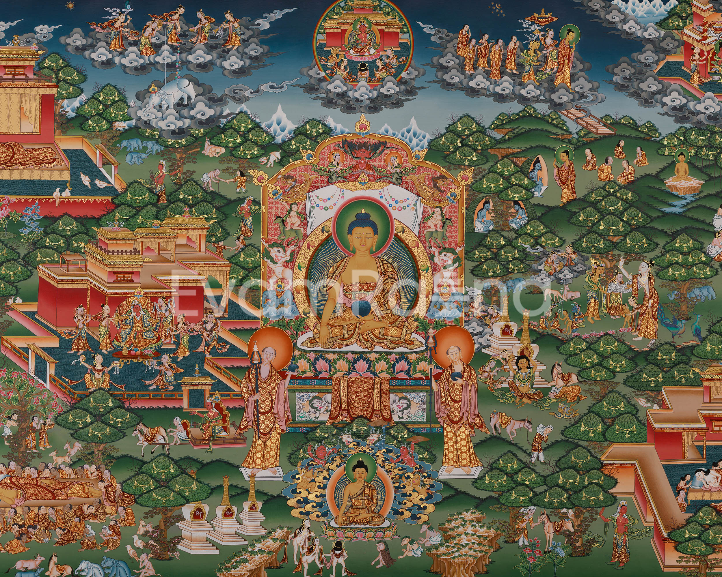 Buddha Life Story Canvas Print