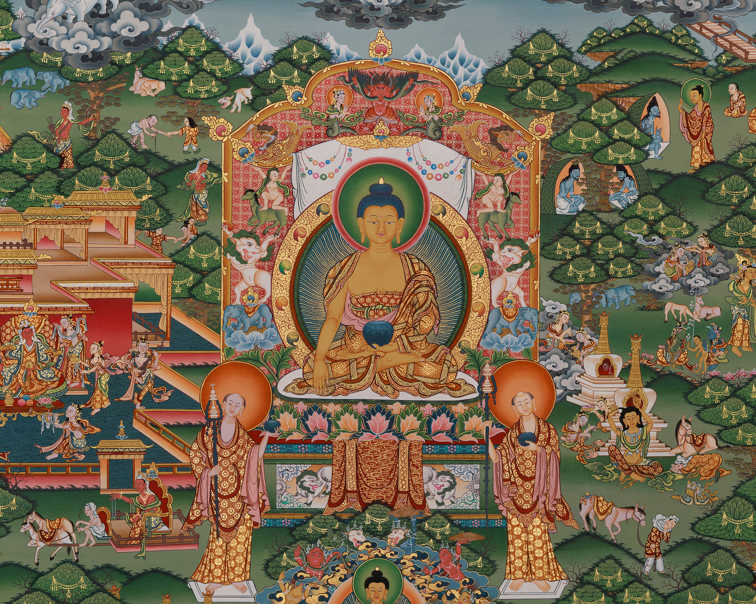 Buddha Life Story Canvas Print | Buddha's Journey to Enlightenment