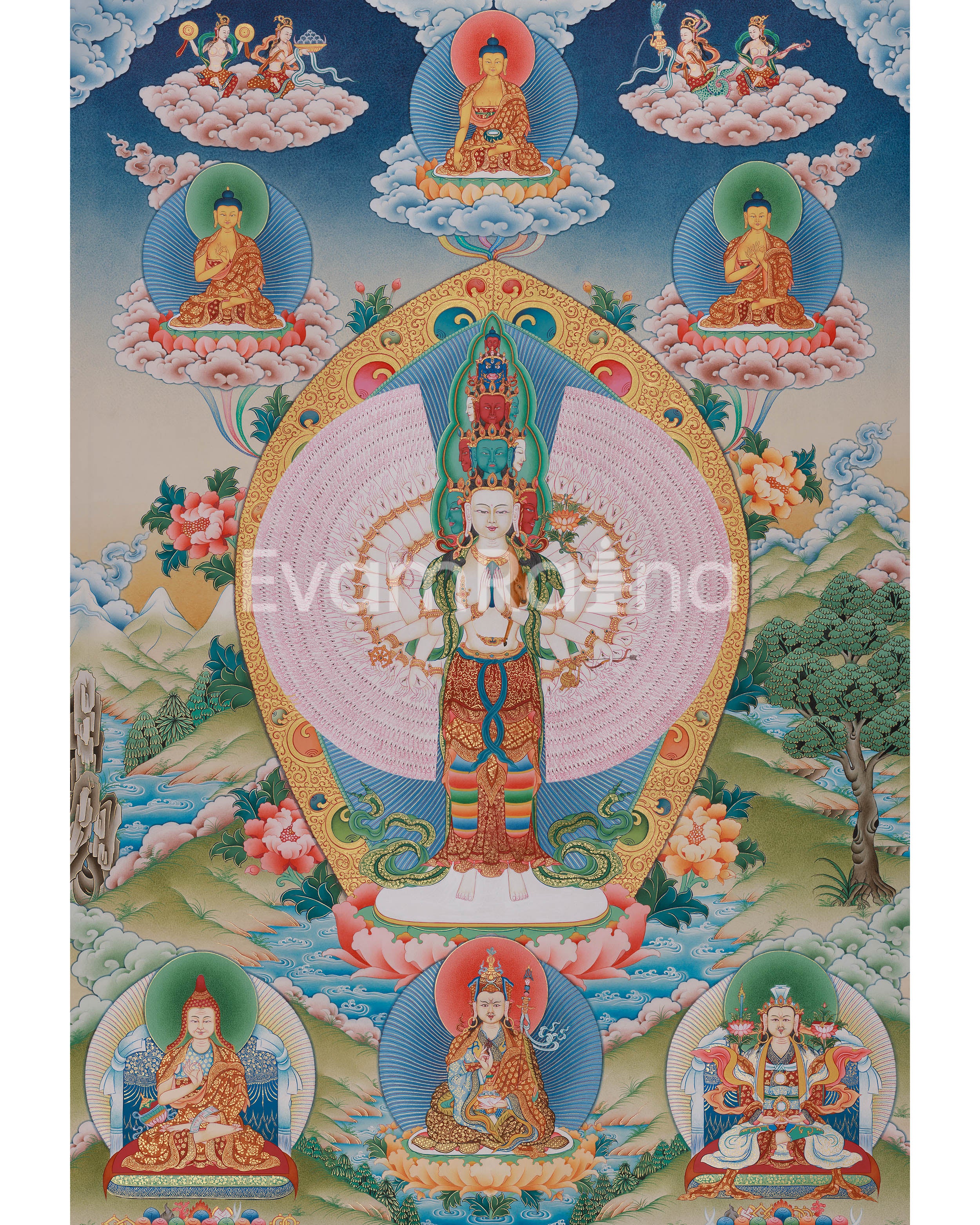 1000-Armed Chenrezig Bodhisattva Canvas Art 