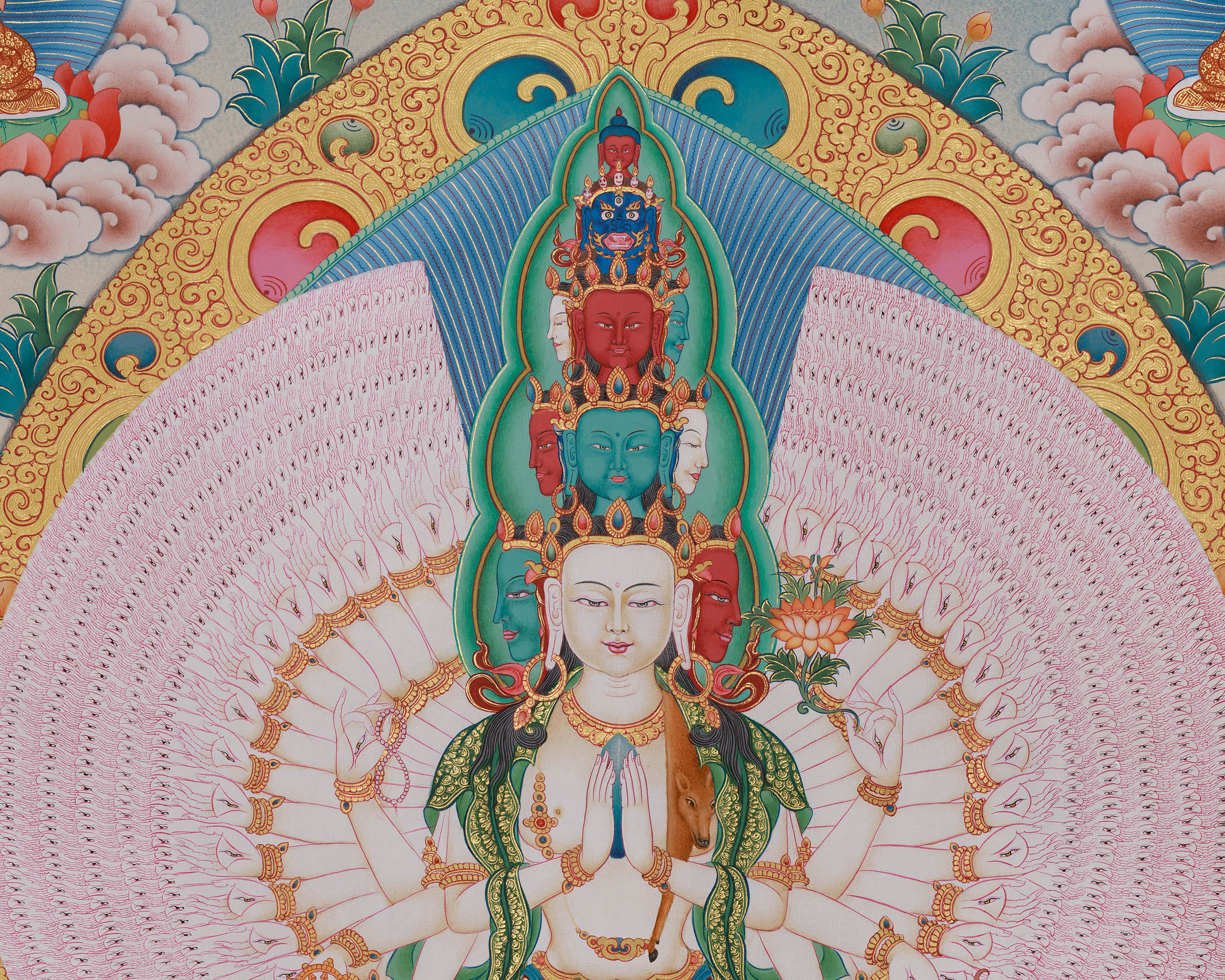 1000-Armed Chenrezig Bodhisattva Canvas Art | Giclee Print of Compassionate Avalokiteshvara