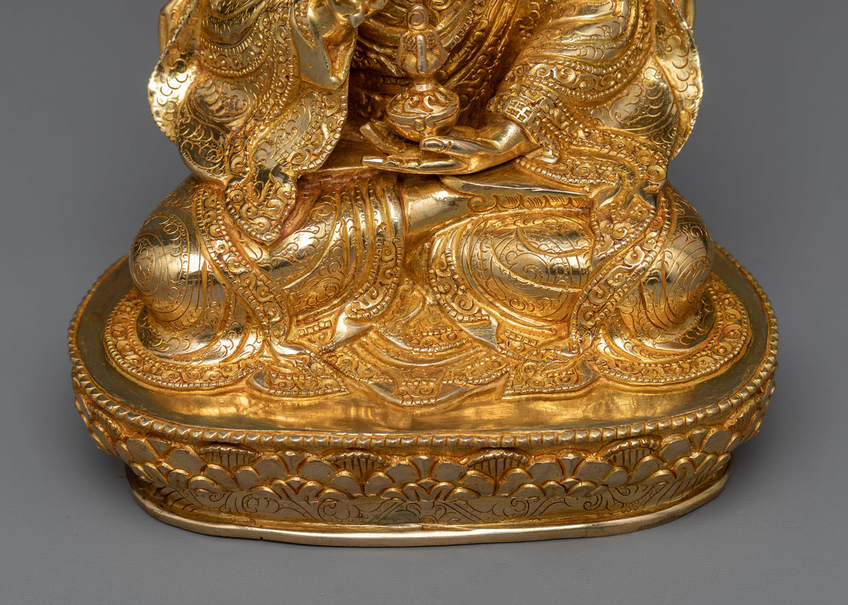 Guru Padmasambhava Mantra Statue | 24K Gold Gilded Spiritual Icon