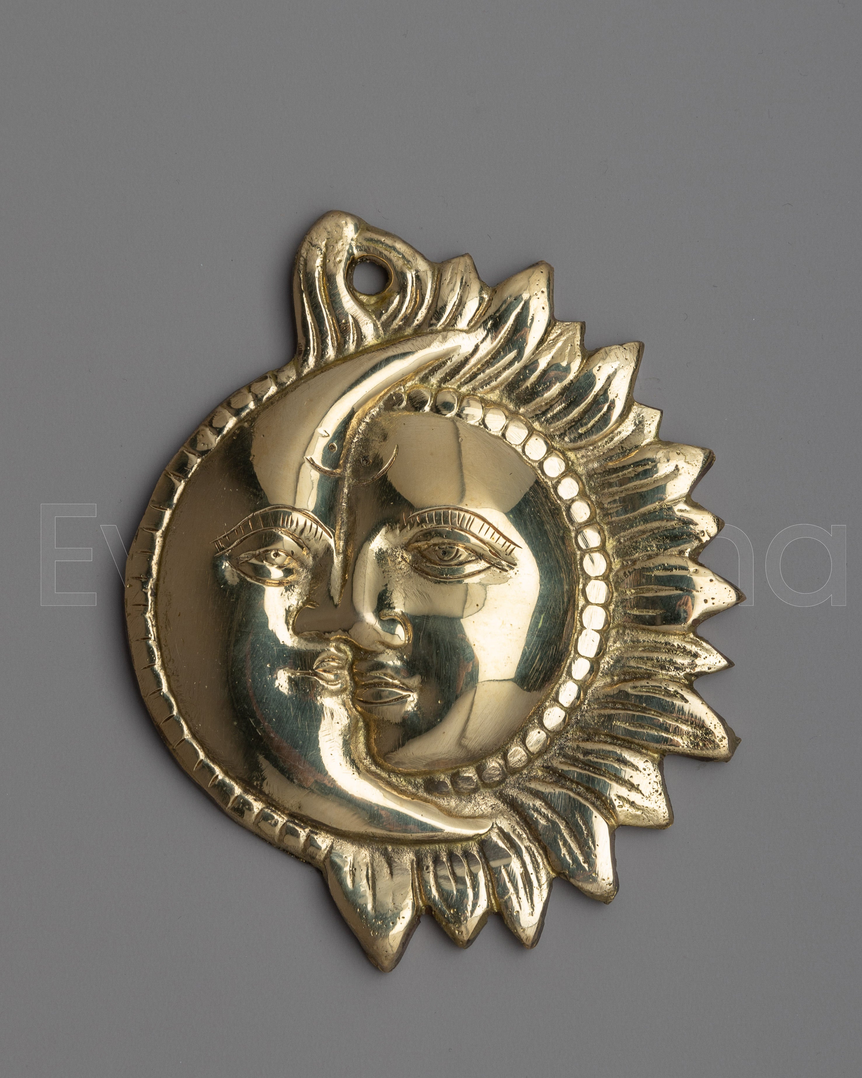 Brass Sun and Moon Decor