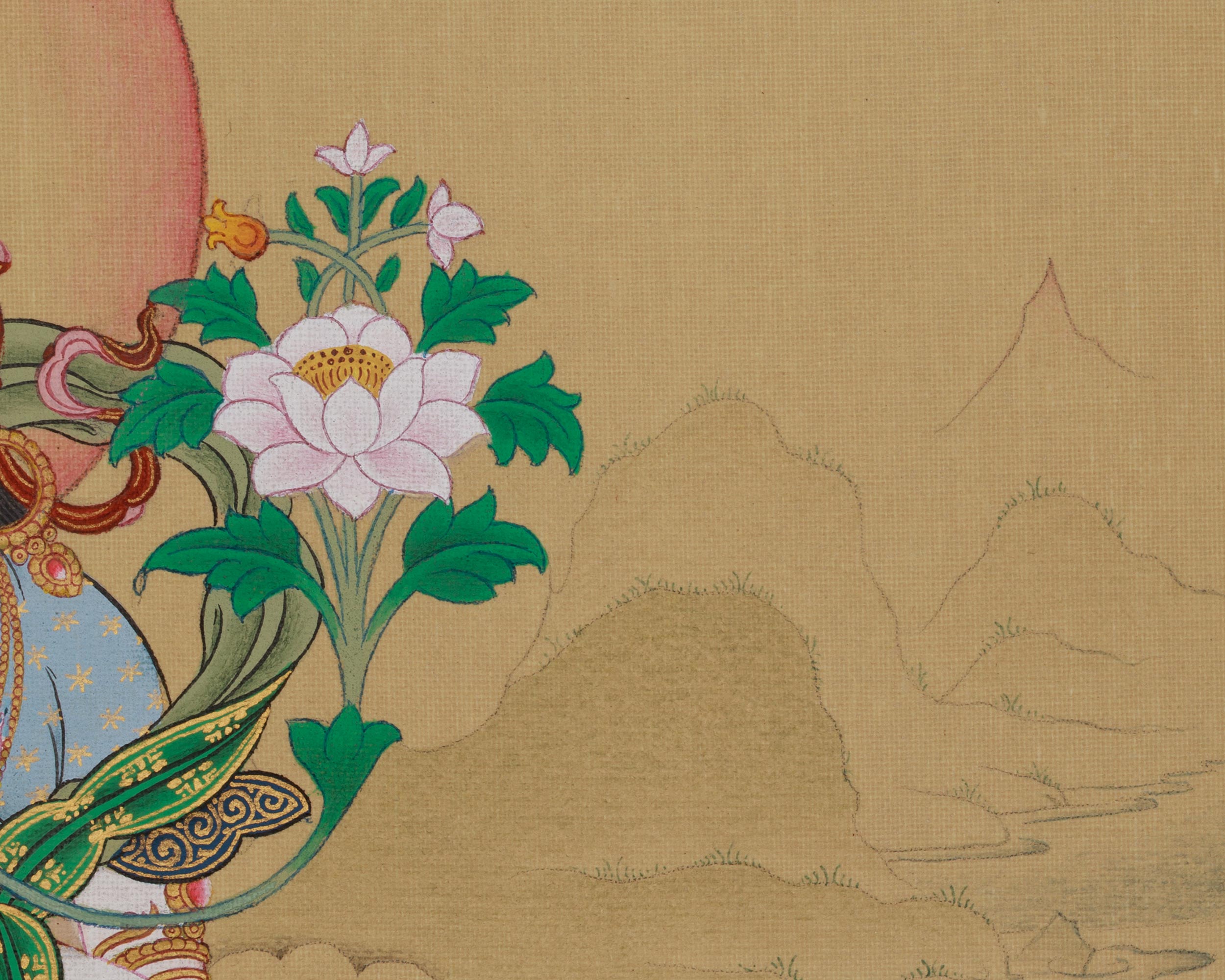 White Tara With Amitabha Buddha Art | Female Bodhisattva And Buddha in Tibetan Buddhism