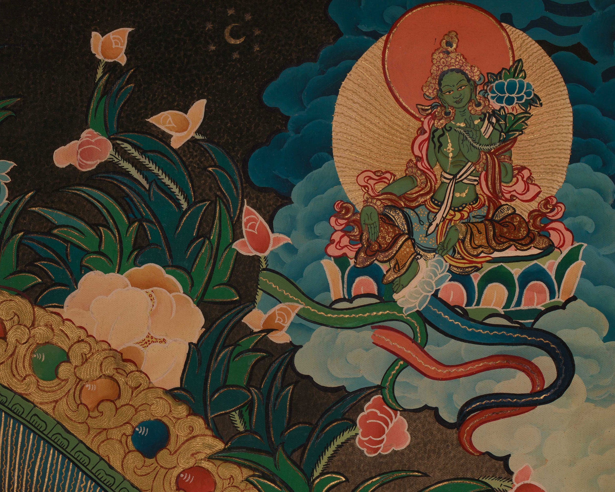 Himalayan 1000 Armed Chenrezig Thangka | Hand Painted Buddhist Compassion Art