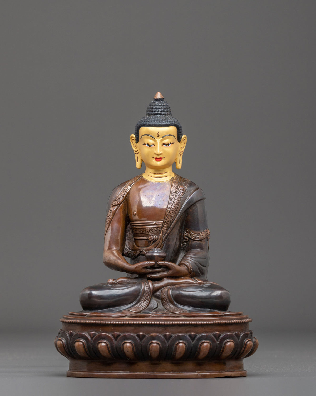 Pure Land Buddha Amitabha Statue | 24K Gold Gilded Buddhist Sculpture