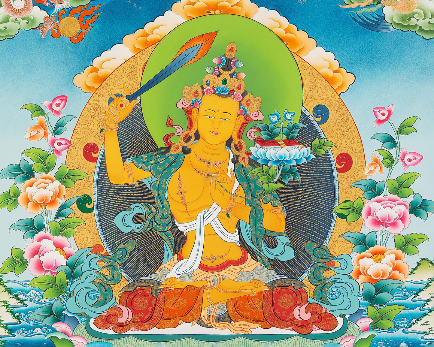 Avalokitesvara Chengrezig Thangka | Traditional Buddhist Paint | Wall Decors