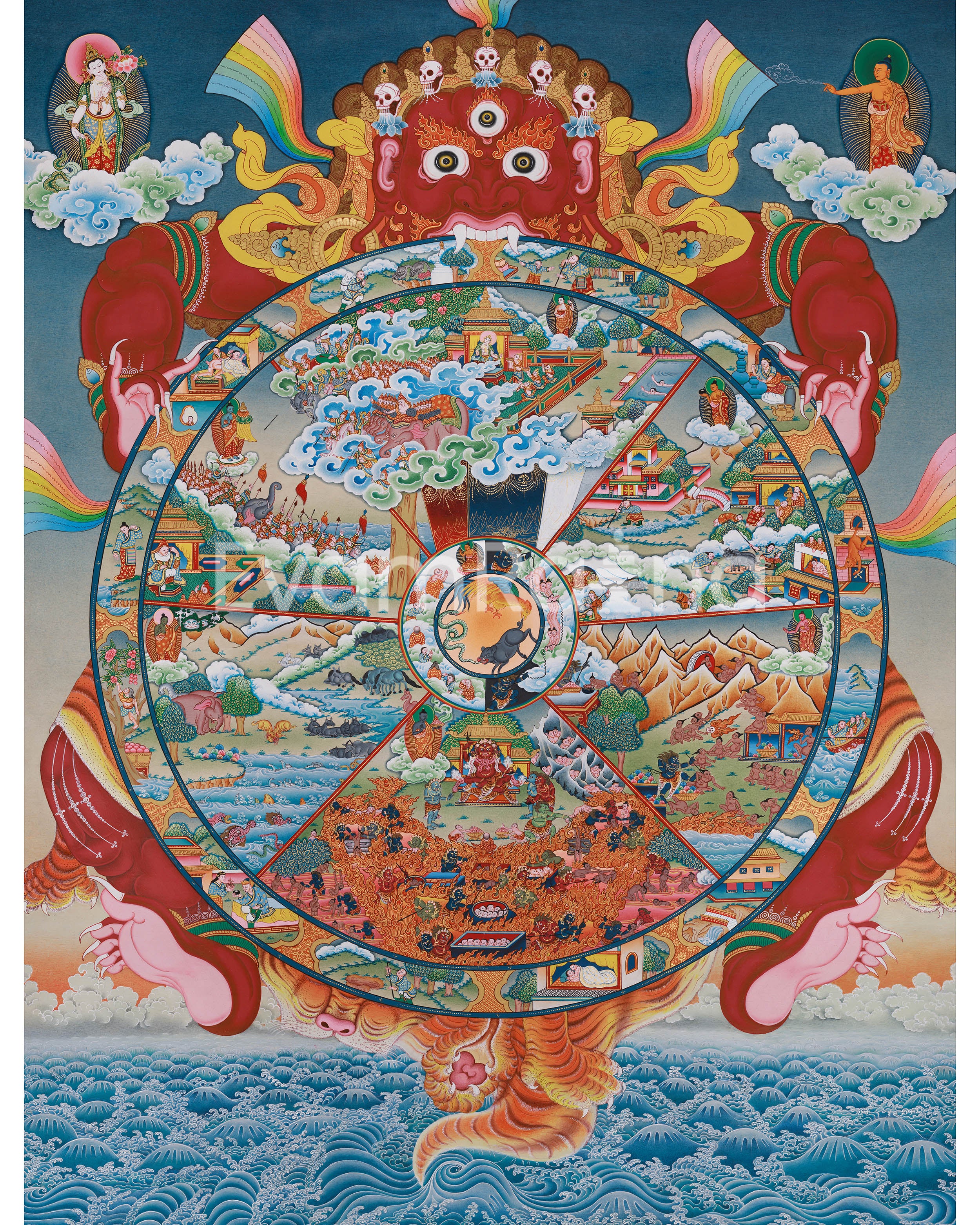 Tibetan Wheel of Life Canvas Print 