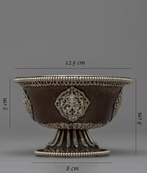 Seven Offering Bowls for Offerings | Silver plated Himalayan Bowls
