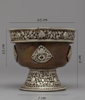 7 Bowl Water Offering Set | Silver plating Bowl for Offering